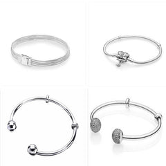 Elegant Customizable Jewelry - S925 Sterling Silver Charm Bracelet.