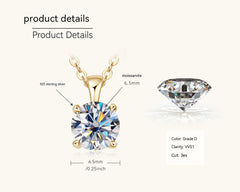 Classic Four-Prong Diamond Necklace-1 carat look.