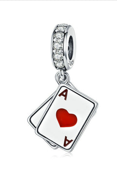 S925 Sterling Silver Charm Pendant – Zircon Accent Bead for Charm Bracelets