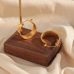Aurora Textured Gold Hoop Earrings