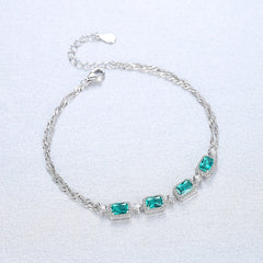 S925 silver fashion emerald ladies bracelet jewelry