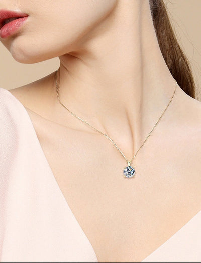 Classic Four-Prong Diamond Necklace-1 carat look.