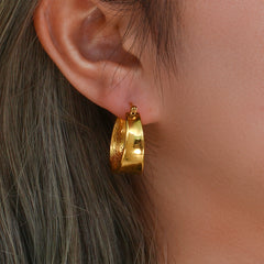 Aurora Textured Gold Hoop Earrings