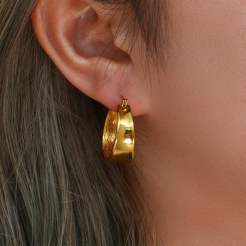 Aurora Textured Gold Hoop Earrings
