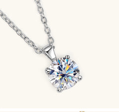 Classic Four-Prong Diamond Necklace-1 carat look.