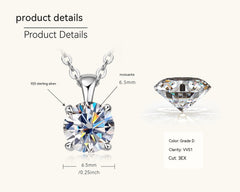 Classic Four-Prong Diamond Necklace-1 carat look.