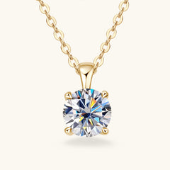 Classic Four-Prong Diamond Necklace-1 carat look.