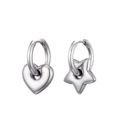 Elara Chunky Hoop Earrings – Heart, Star & Moon Stainless Steel Gold Plated